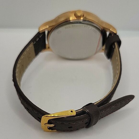 Fossil Women’s Gold-Tone Crystal Dial Leather Strap Watch - Brown
